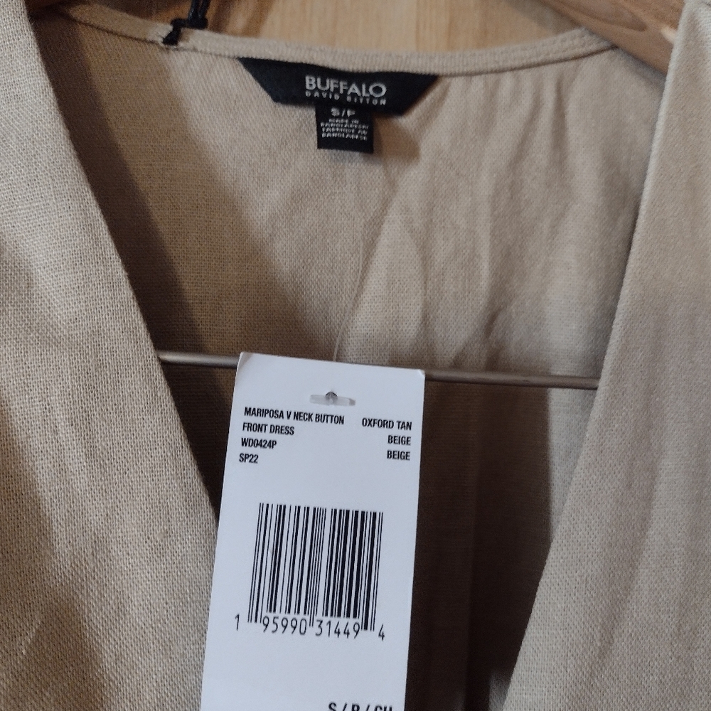 Buffalo David Button Beige Button-Front Long Dress - image 2